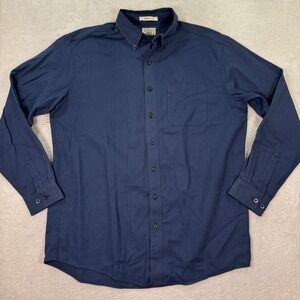 LL Bean Traditional Fit L/S Button Down Shirt Mens Large Tall Blue Check 298277